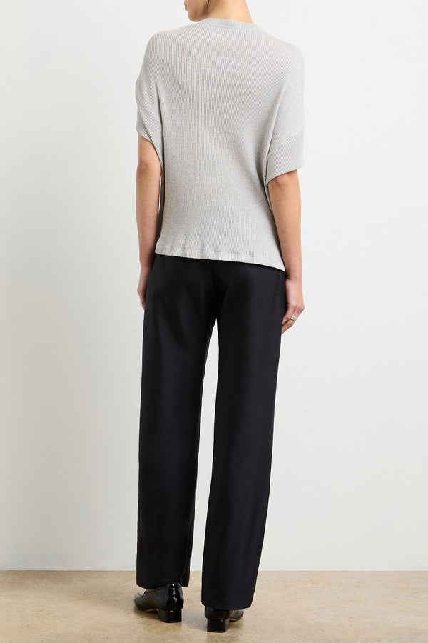 Brandon Maxwell The Faye Asymmetric Top In Heather Grey And Gold