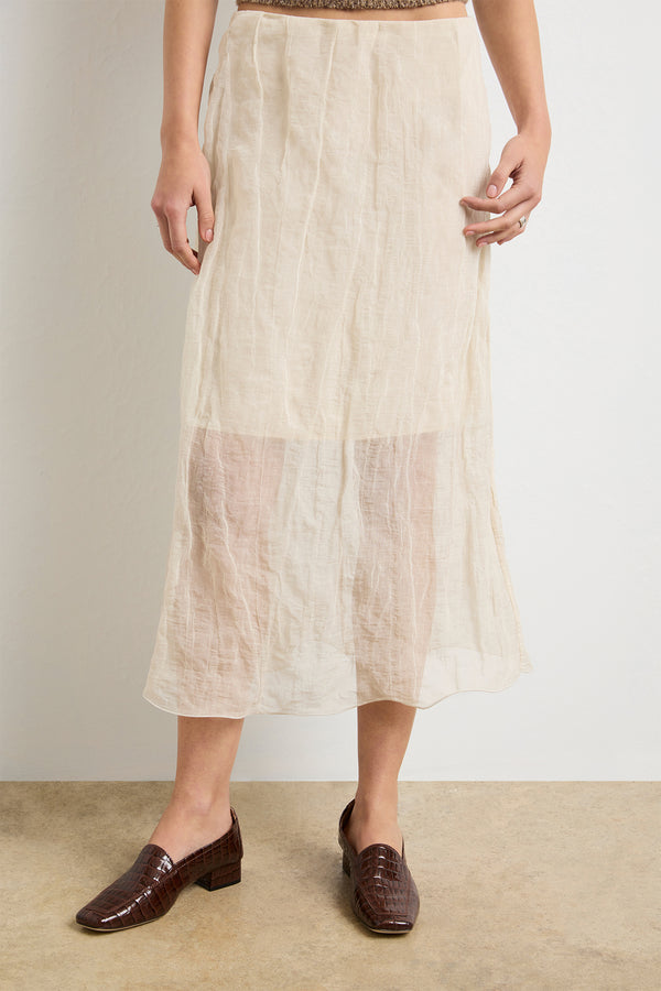 Brandon Maxwell The James Skirt In Metal Oyster Organza
