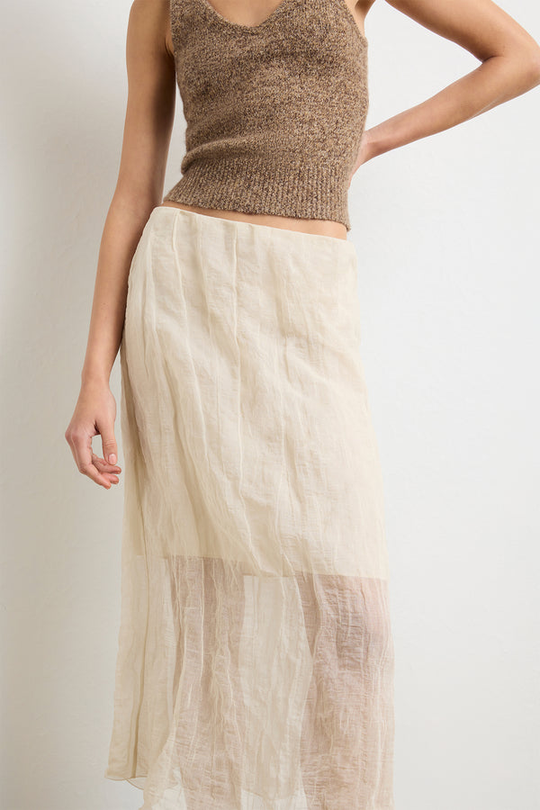 Brandon Maxwell The James Skirt In Metal Oyster Organza