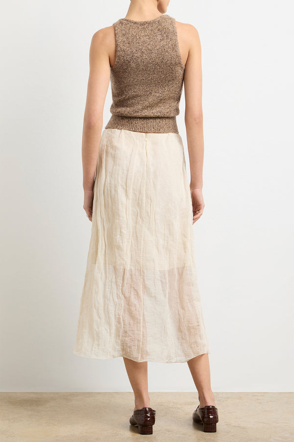 Brandon Maxwell The James Skirt In Metal Oyster Organza