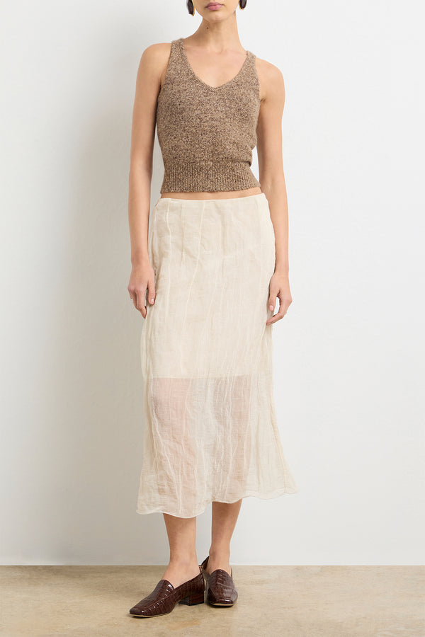 brandon maxwell The James Skirt in Metal Oyster Organza
