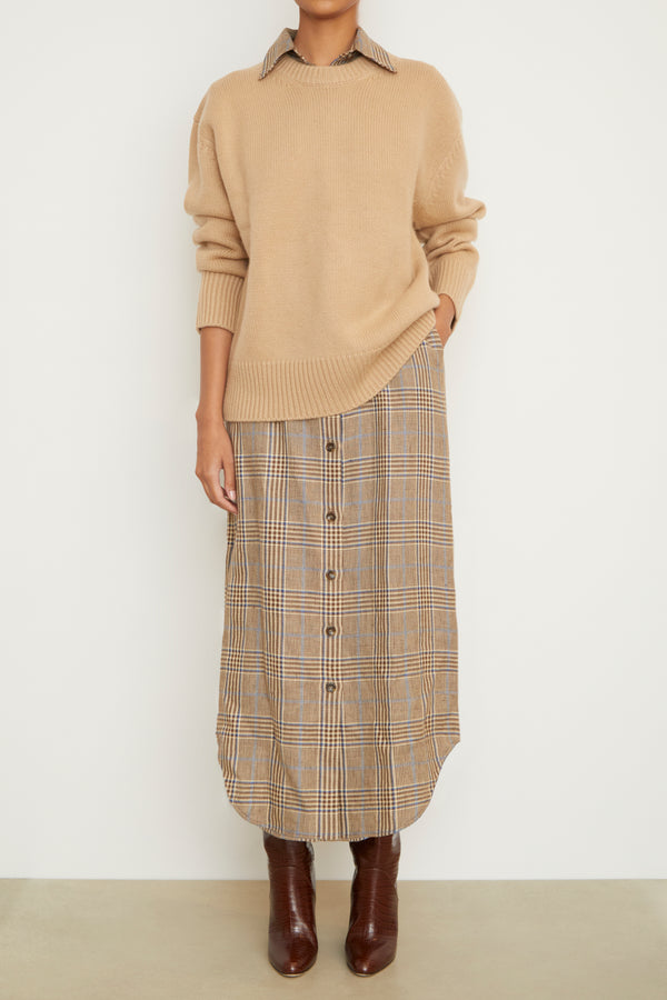 Brandon Maxwell The Joanna Cashmere Crewneck In Camel