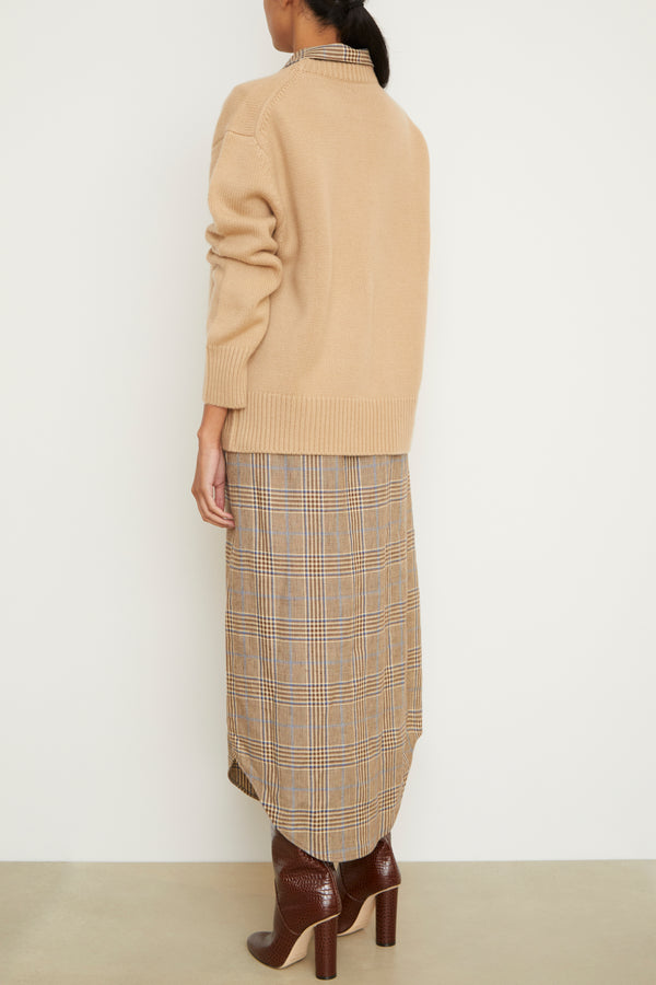 Brandon Maxwell The Joanna Cashmere Crewneck In Camel