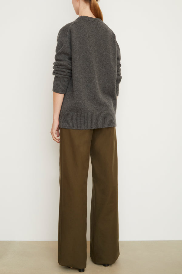 Brandon Maxwell The Joanna Cashmere Crewneck In Grey