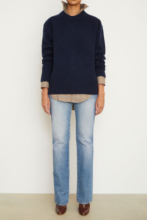 Brandon Maxwell The Joanna Cashmere Crewneck In Navy