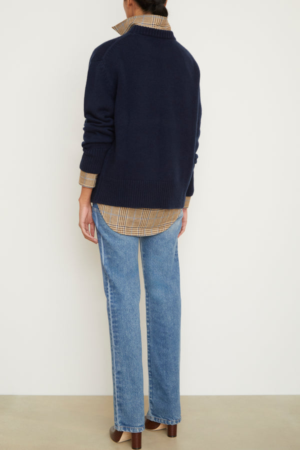 Brandon Maxwell The Joanna Cashmere Crewneck In Navy