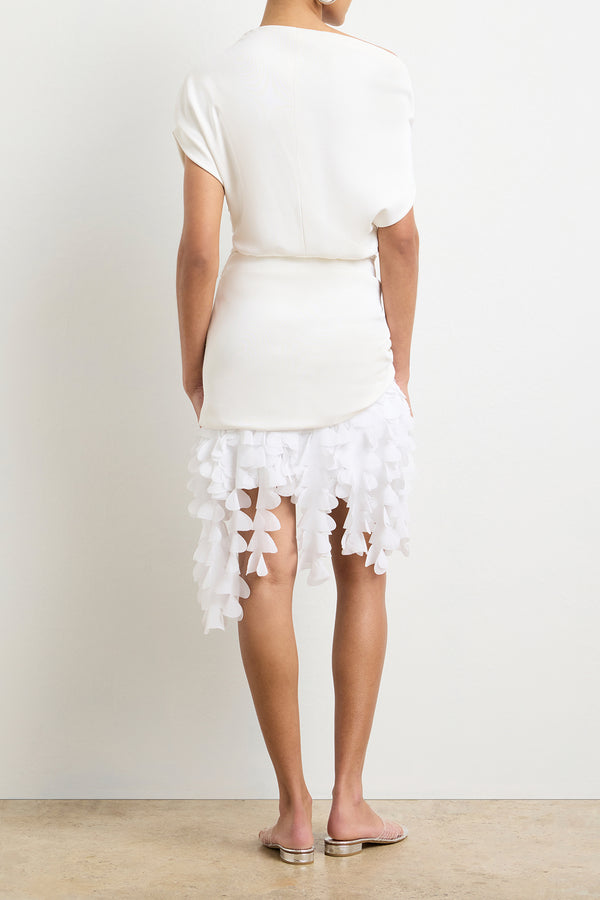 Brandon Maxwell The Kayla Draped Mini Dress In White