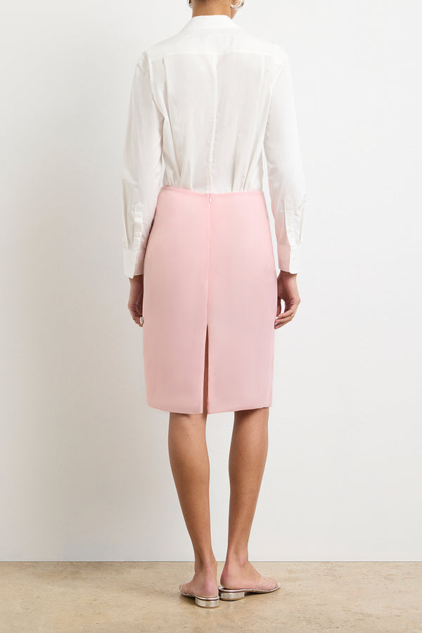 Brandon Maxwell The Leanne Embroidered Pencil Skirt In Powder Pink