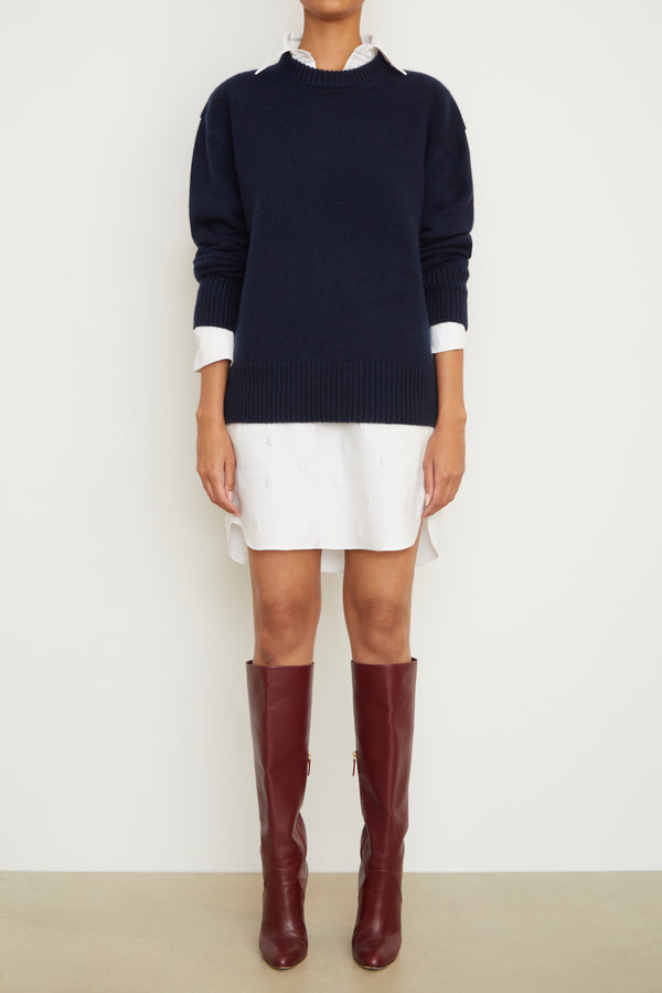 Brandon Maxwell The Lola Tunic Dress In White Polka Dot