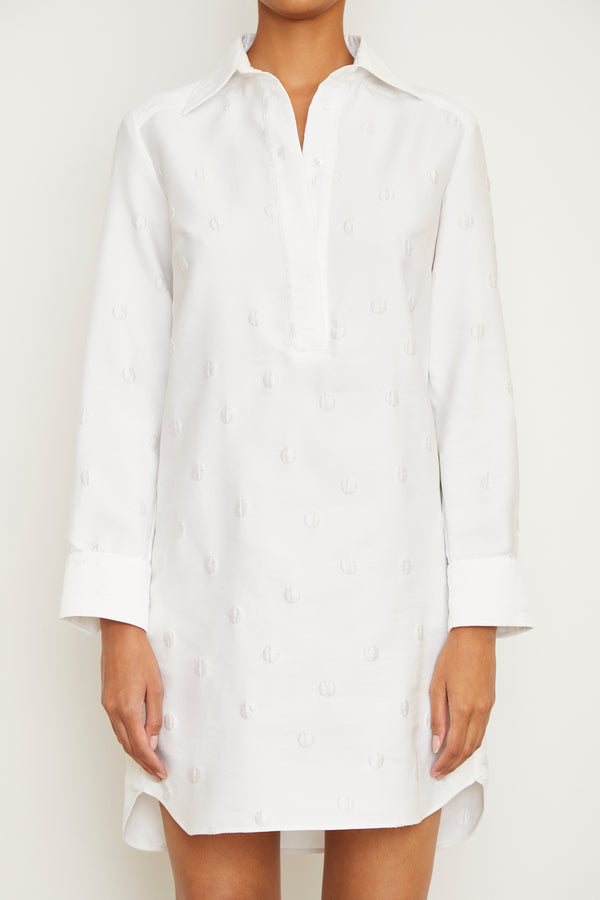 brandon maxwell The Lola Tunic Dress in White Polka Dot