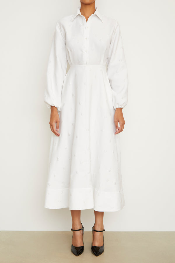 Brandon Maxwell The Maggie Shirtdress In White Polka Dot