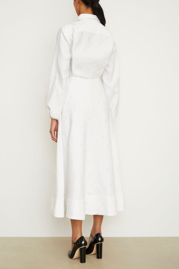 Brandon Maxwell The Maggie Shirtdress In White Polka Dot