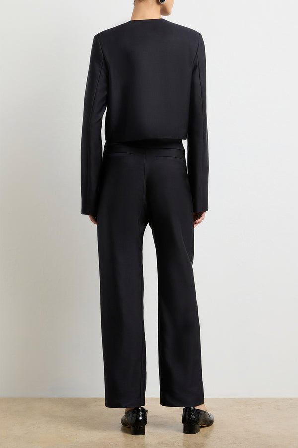 Brandon Maxwell The Phoenix Trouser In Black Silk Mikado