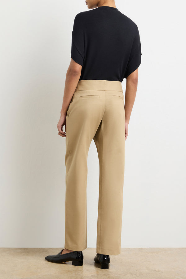 Brandon Maxwell The Phoenix Trouser In Khaki Cotton Gabardine