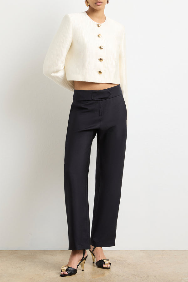 brandon maxwell The Ryder Box Jacket in Pearl Sponge Silk