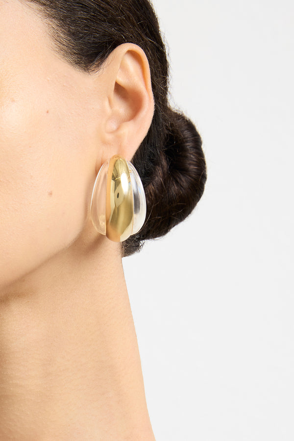 Brandon Maxwell The Transluscent Hoop Earring In Gold