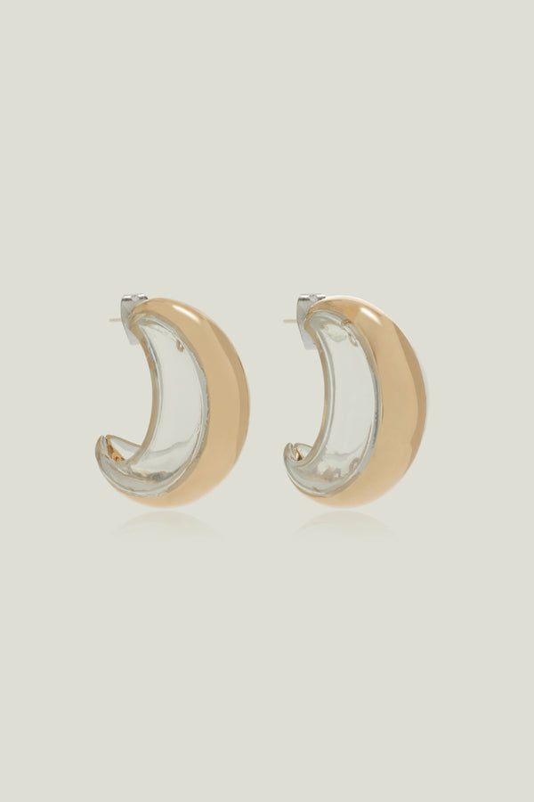 brandon maxwell The Transluscent Hoop Earring in Gold