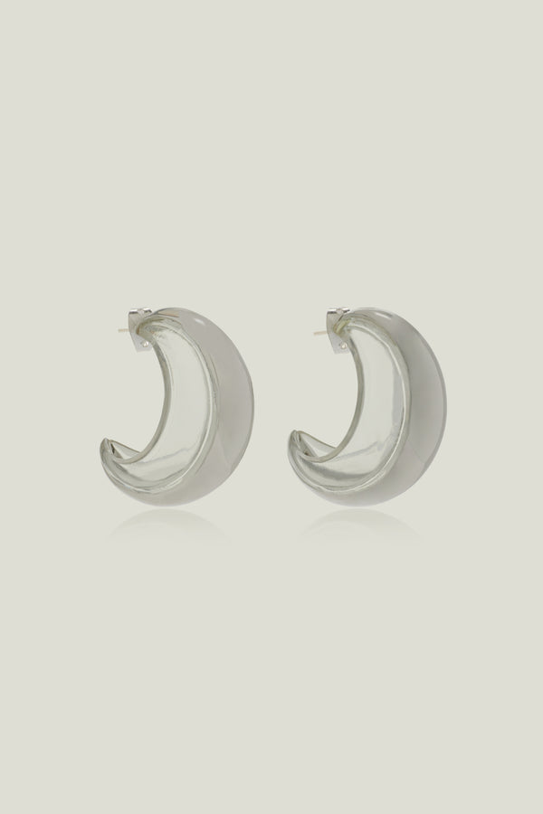 brandon maxwell The Transluscent Hoop Earring in Silver