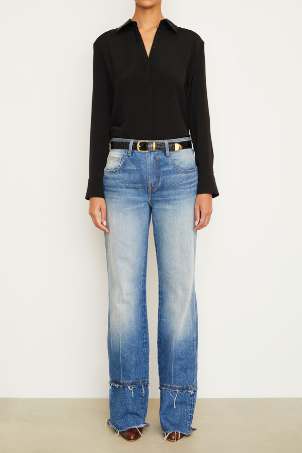 brandon maxwell The Wiley Straight Leg Denim in American Blue