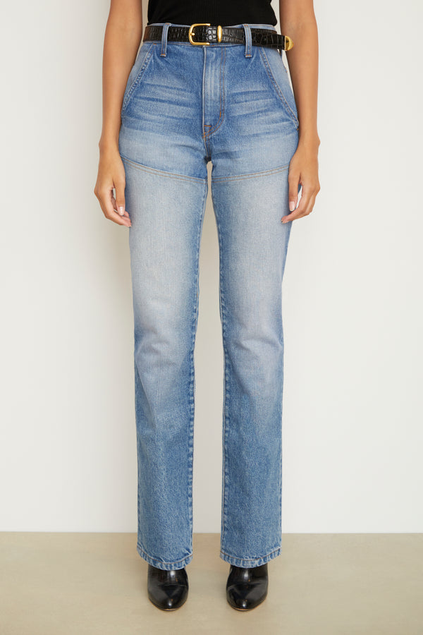 Brandon Maxwell The Wyatt Two Toned Denim In Indigo And Vintage Blue