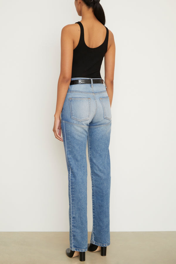 Brandon Maxwell The Wyatt Two Toned Denim In Indigo And Vintage Blue