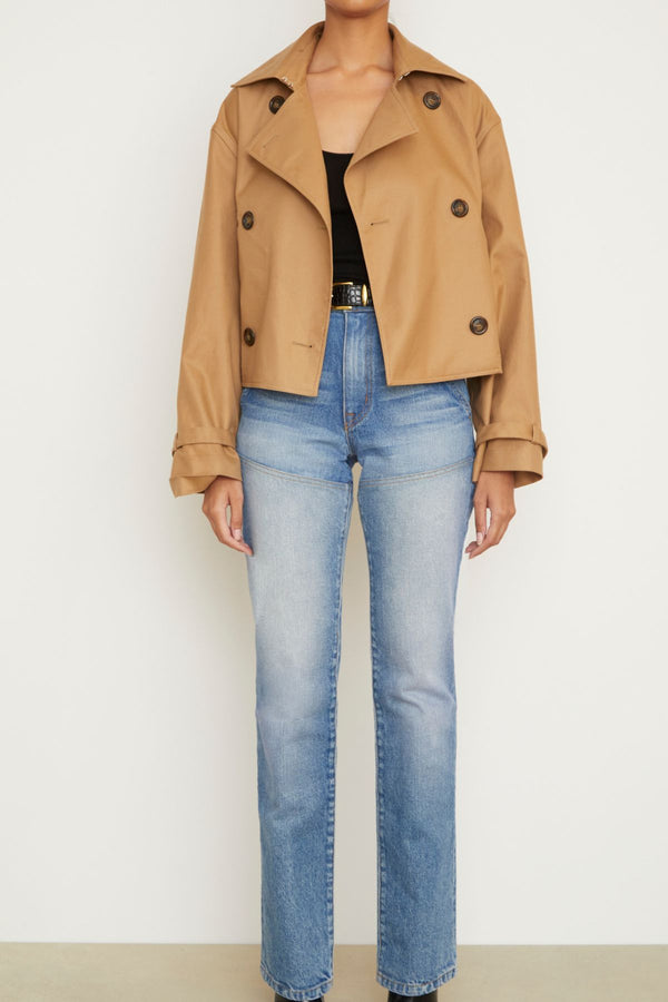 brandon maxwell The Wyatt Two Toned Denim in Indigo and Vintage Blue