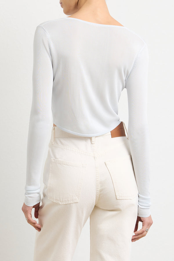 Brandon Maxwell The Wylder Cropped Henley In Ice Melt