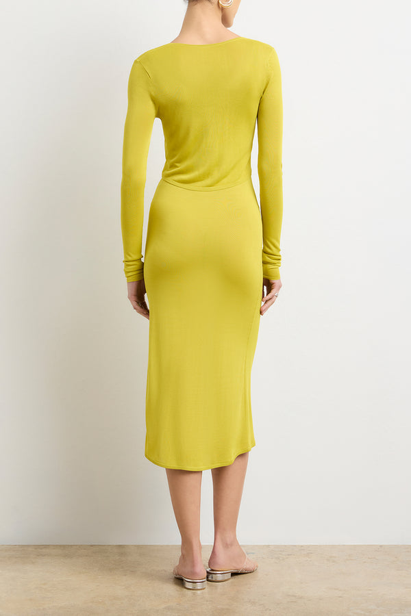 Brandon Maxwell The Wylder Cropped Henley In Olive Oil