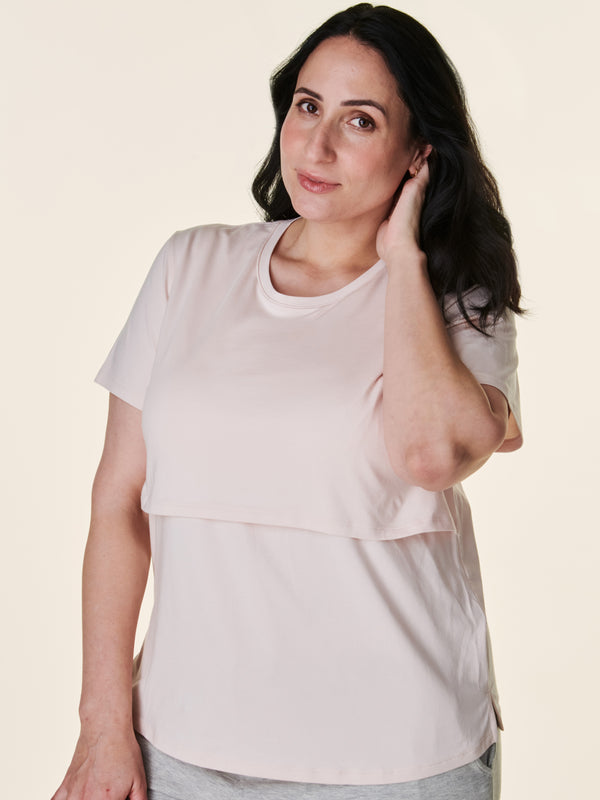 bravado designs Lift Up Nursing T-shirt Chalk Pink
