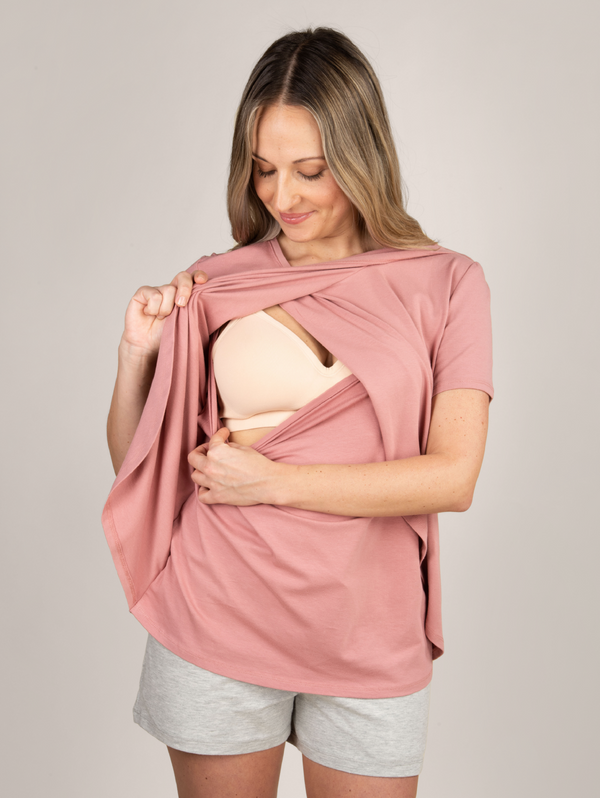 Bravado Designs Short Sleeve Nursing Top Roseclay