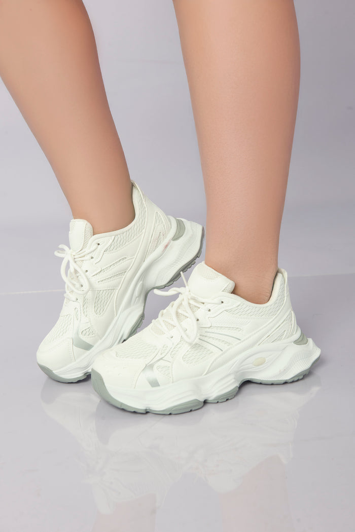 Bree Aether Wave Chunky Sneakers - White