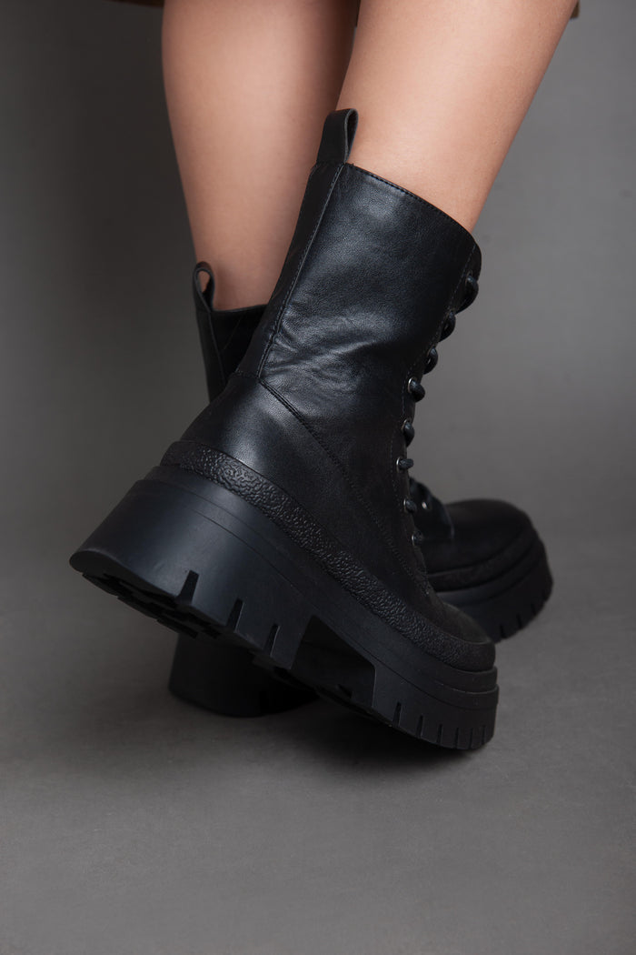 Bree Army Lace Half Boot - Black