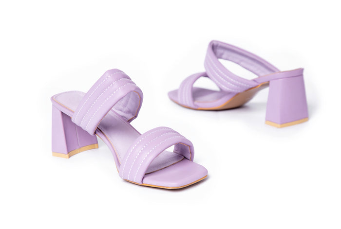 Bree BAMBI Strap Chunky Heels - Sandal Heels - Purple