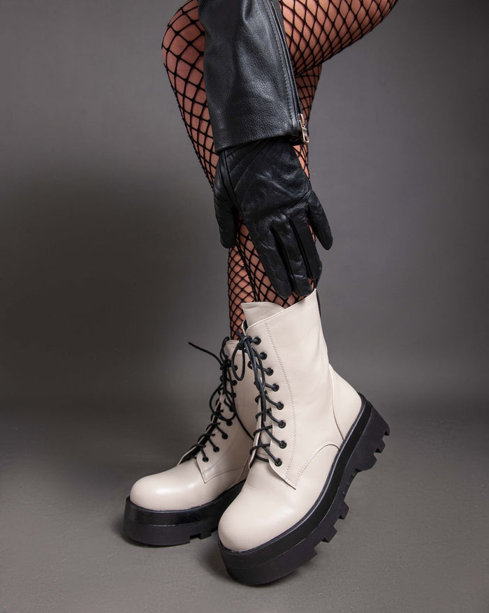 bree Biker Half Boot - Beige