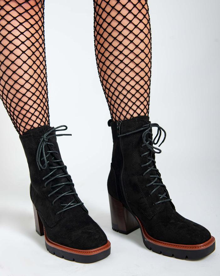 Bree Block Heel Booties - Black