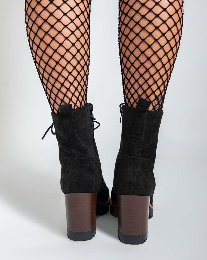 Bree Block Heel Booties - Black
