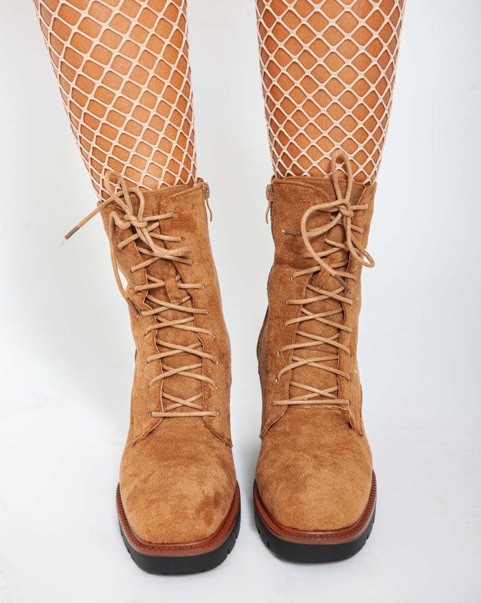 Bree Block Heel Booties - Camel