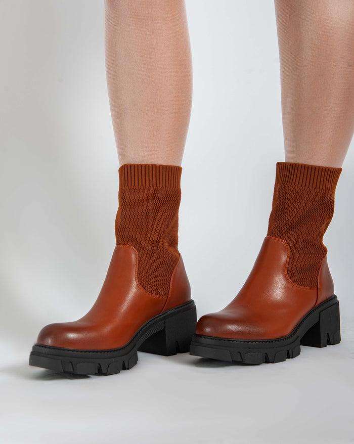 Bree Chunky Ankle Boots - Camel