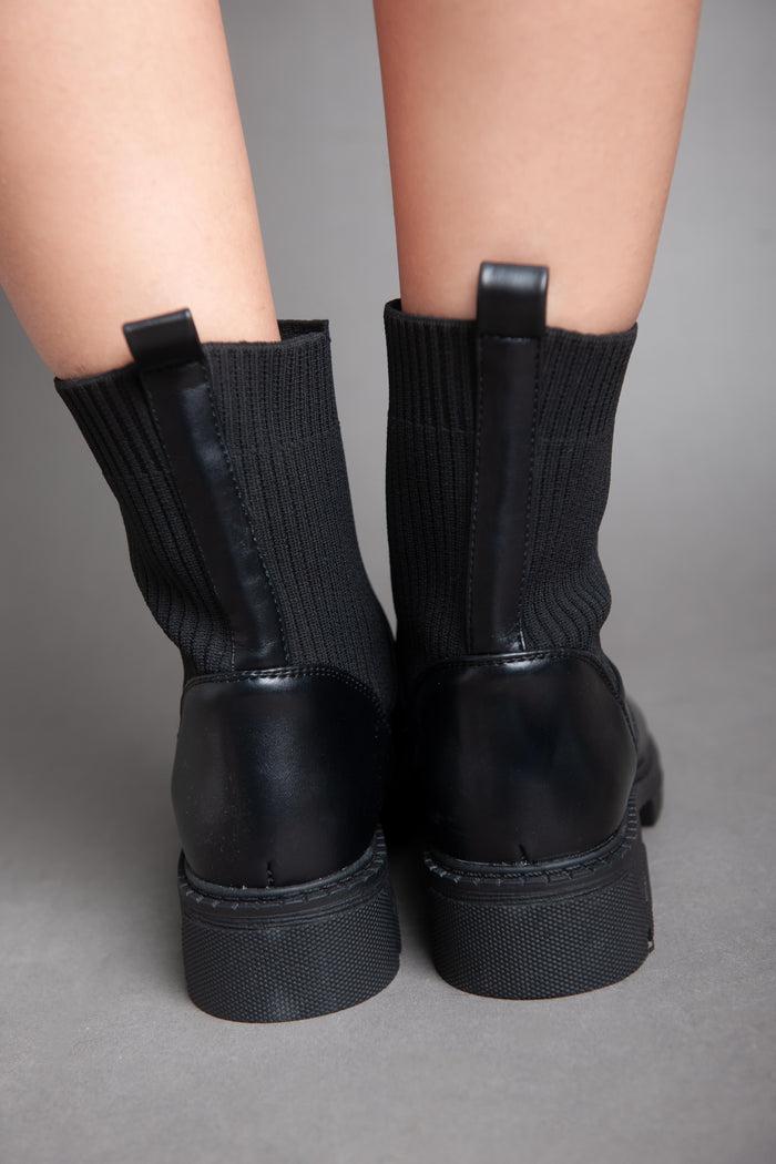 Bree Chunky Zip Up Ankle Boots - Black