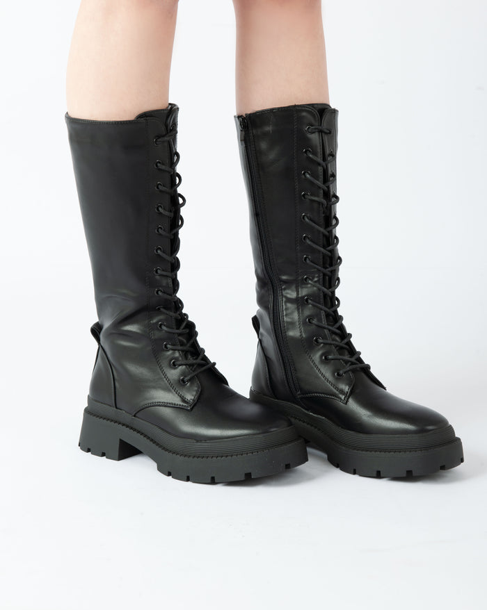 Bree Classic Lace-Up Boots - Black