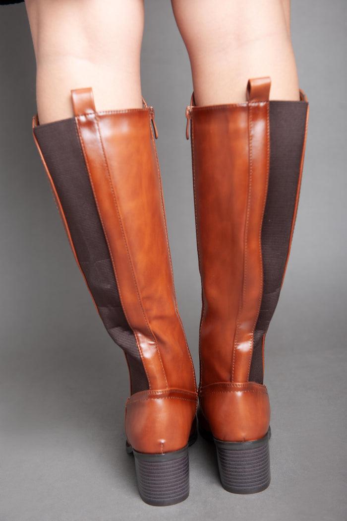 Bree Cowboy Knee Boot - Camel