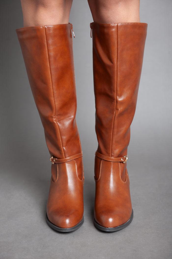 bree Cowboy With Chains Knee Boot - Camel
