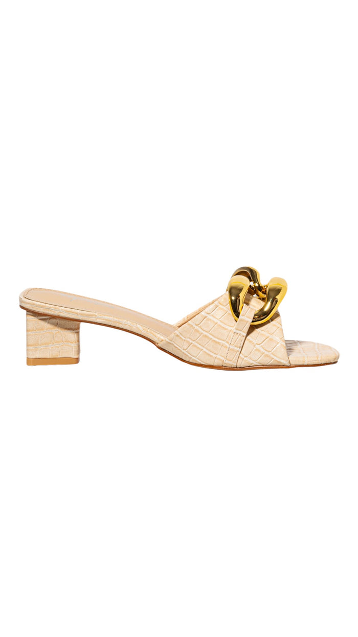 Bree Croc-embossed Leather Mules