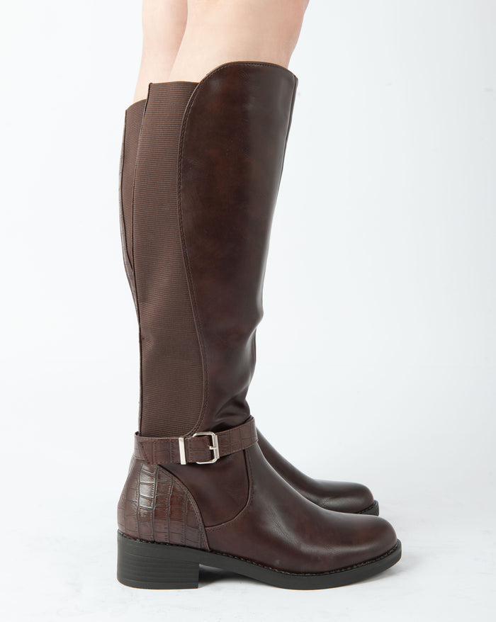 Bree Equestrian Buckle Boots - Brown