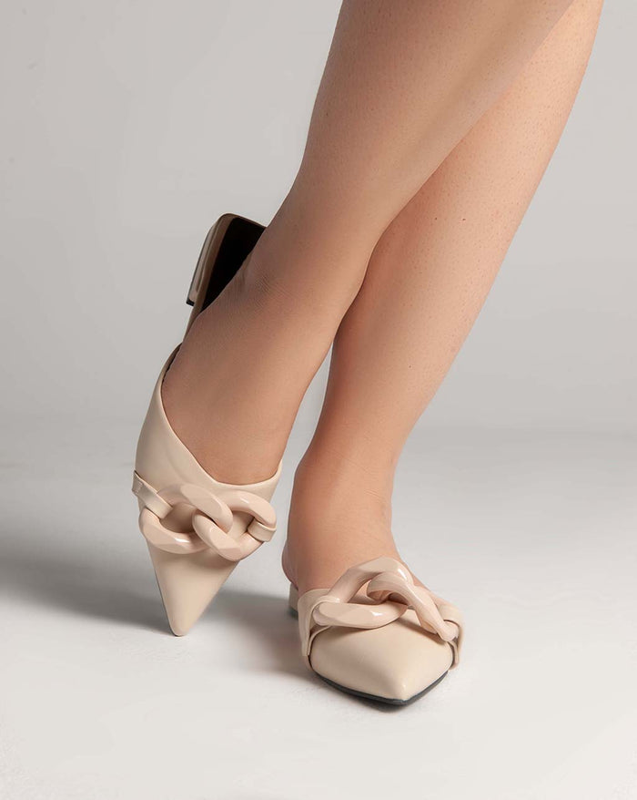 bree Flat Mules - Sandals - Beige