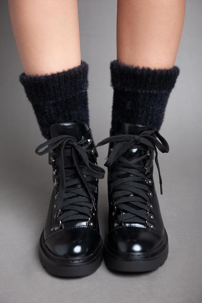 Bree Fluffy Socks Boot - Black