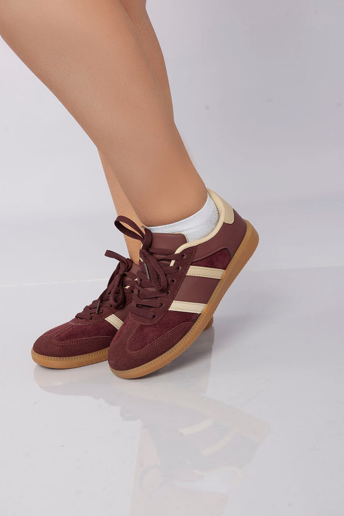 Bree Heritage Court Lace-Up - Wine