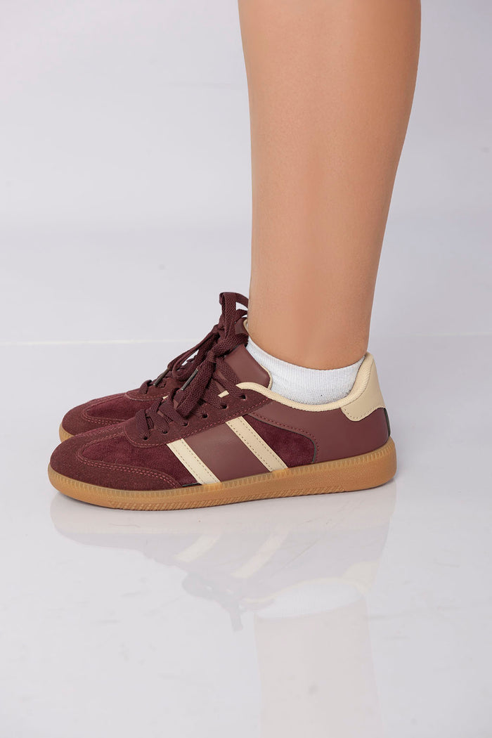 bree Heritage Court Lace-Up - Wine