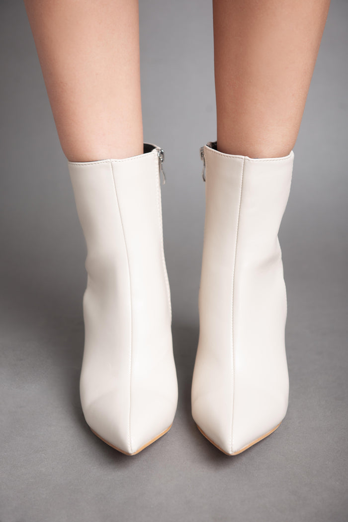 Bree High Heel Classy Half Boot - Beige