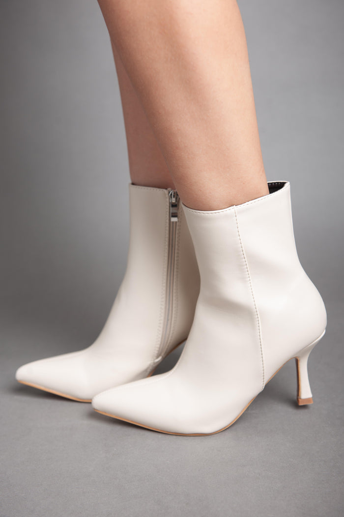 bree High Heel Classy Half Boot - Beige